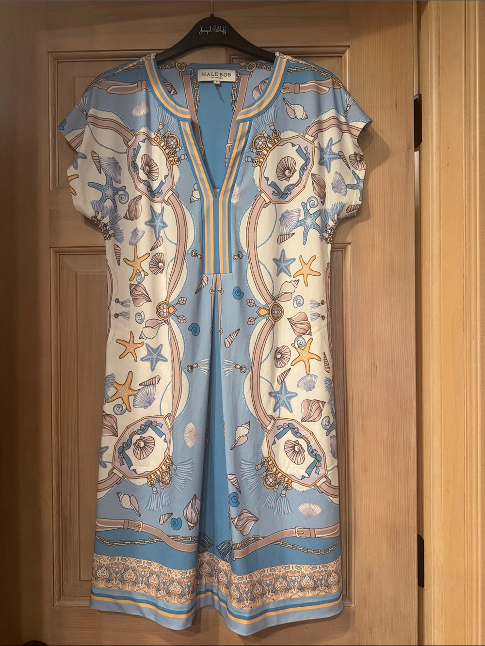 Hale Bob Blue & Cream Seaside-Print Midi Dress